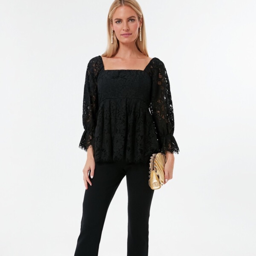 Tuckernuck Pomander Place Black Lace Daniella Top | Size Large